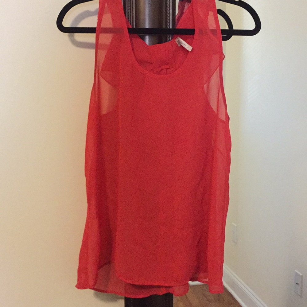 Bright Orange Sheer Tank